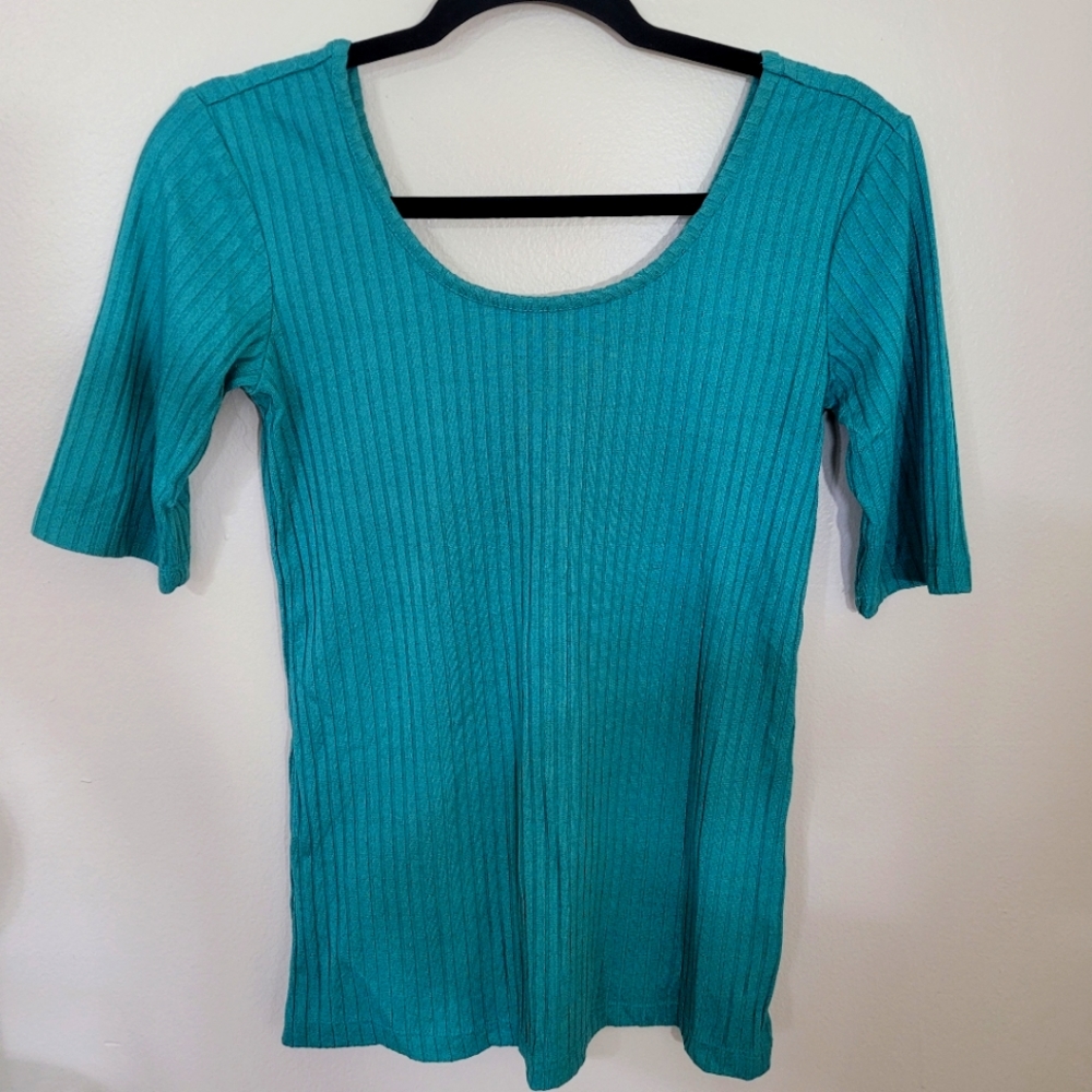 Teal Ribbed Shirt